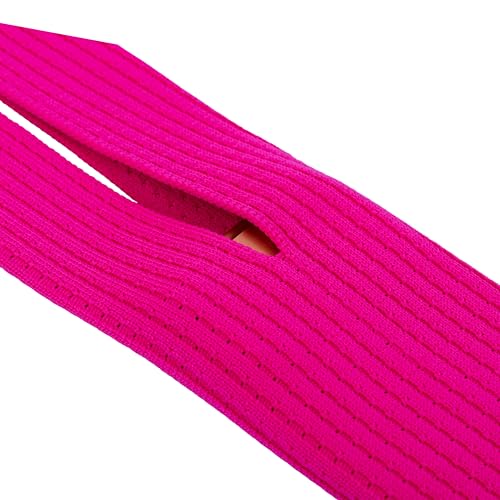 Image of iPhone Pocket Features a Singular 3D-Knitted Construction Designed to fit Any iPhone a Beautiful Way to wear and Carry nitted Scarf with Contrast Stripe Detail, Unisex, (Pink) (Long)