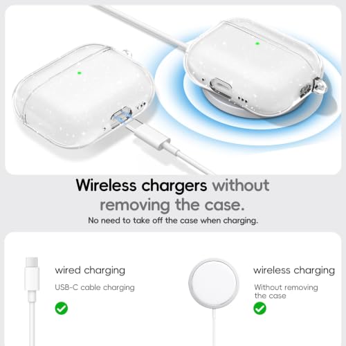 Image of for AirPods Pro 3 Clear Case 2025, Military-Grade Shockproof, Soft TPU Highly Transparent Anti-Yellowing for AirPods Pro 3 Case with Cleaning Kit & Cute Round Buckle, Clear Gitter