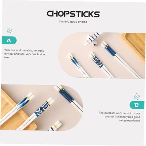 Palillos chinos de cerámica PRETYZOOM de 4 pares portátiles para mesa 5