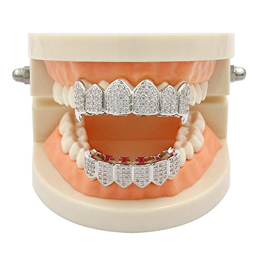 Grillz para dientes chapados en oro 18K estilo hip hop miniatura 2