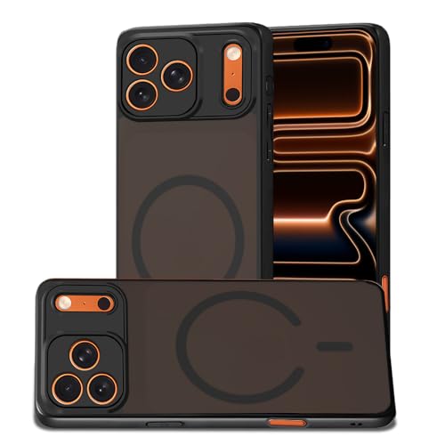Image of AESTMO iPhone 17 Pro Max Back Cover | 360 Protection | Matte Frosted Hard Back Translucent | Compatible with MagSafe Accessories (MagSafe Matte Hard Black Bumber)