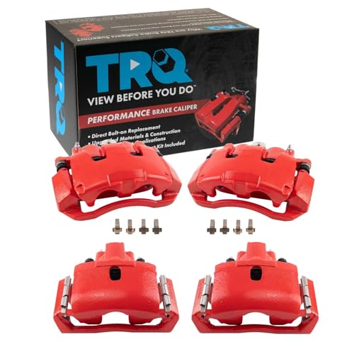 Image of TRQ Front and Rear Brake Caliper Set Performance Coated Brackets Compatible with 2006-2008 Dodge Ram 1500