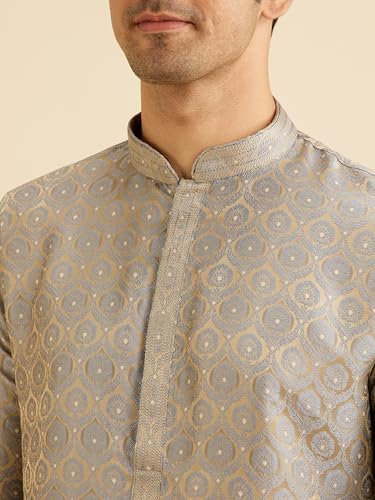 Image of Manyavar Men's Brocade Self Design Kurta Set (2pcs)