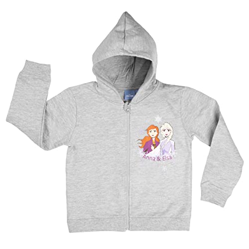 United Labels Disney Frozen Pull à capuche pour fille - La Reine des Neiges - Pull à capuche pour enfant - Gris, gris, 122 cm-128 cm