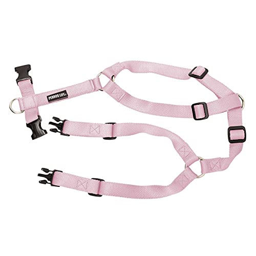 PERROS LIFE Pettorina alla Romana Modello ad H Cane Torace 57-81 cm Peso 17-22 kg (Rosa)