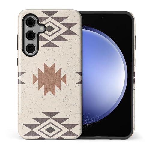Coque Samsung S23 FE brillante antichoc motif aztèque en silicone intégral