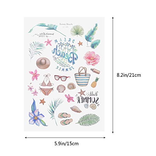 Tatuagens temporárias Amosfun para crianças, adultos, à prova d 'água, tatuagens de adesivos havaia