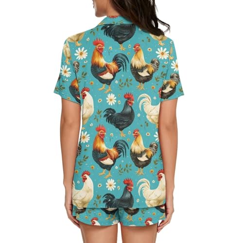 Image of Women's Short Sleeve Sleepwear Pajamas Nightwear with Pockets | skin-friendly breathable material resists pilling fading and deformation after repeated washing