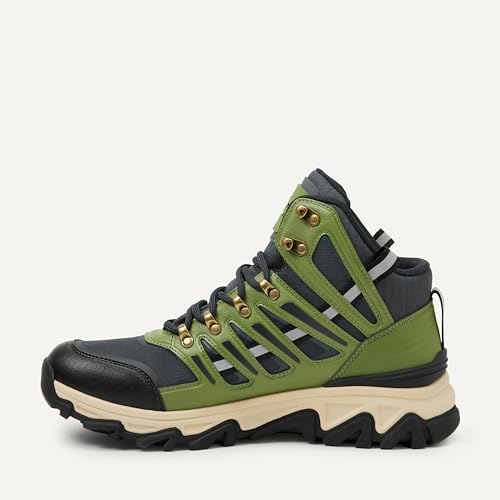 Amazon Essentials Men's Waterproof Hiking Boot, Memory Foam Insole, Dark Grey/Olive - image 4