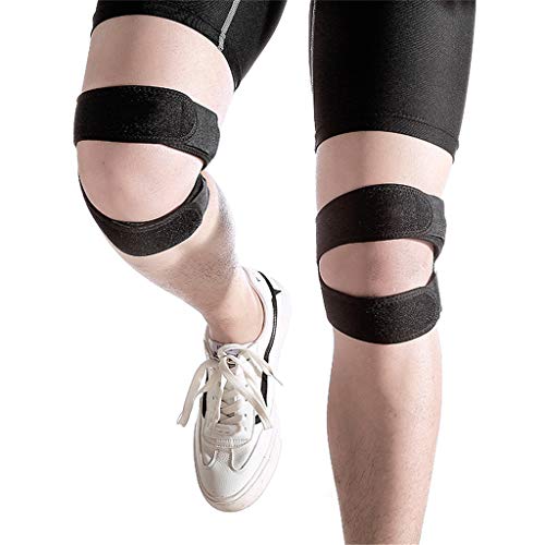 Whryspa Patella Tendon Knee Strap 2 Pack, Knee Pain Relief Support Brace for Hiking, Soccer, Basketball, Running, Jumpers Knee, Tennis, Tendonitis, Volleyball & Squats