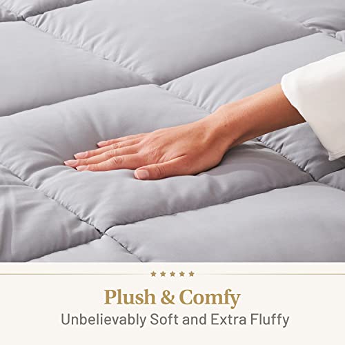 Image of The Ultimate All Season Comforter Deal Hotel Luxury Down Alternative Comforter Duvet Insert with Tabs Machine Washable (California King Grey)