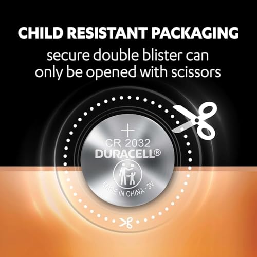 Image of Duracell CR2032 Lithium Coin Battery, Pack of 10, Specialty Devices, Child Resistant Packaging, Electronic car Keys, Scale