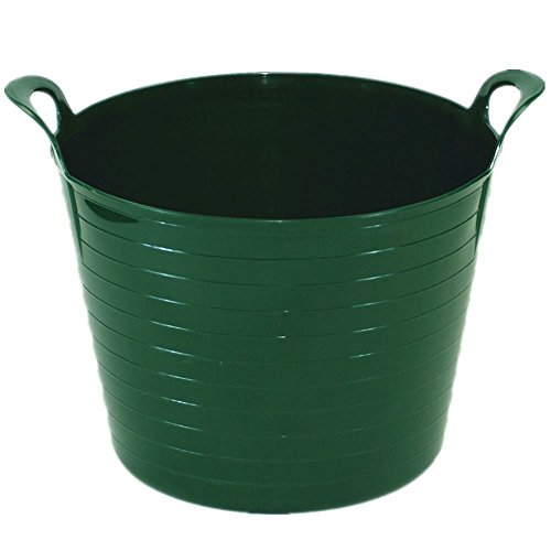 Large Medium Small Flexi Tub Garden Home Flexible Colour Rubber Storage Container Bucket Polyethylene Flex Tub- MADE IN U.K. (Large 42 Liter Green)