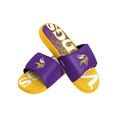 FOCO Minnesota Vikings NFL Mens Gradient Wordmark Gel Slide - L
