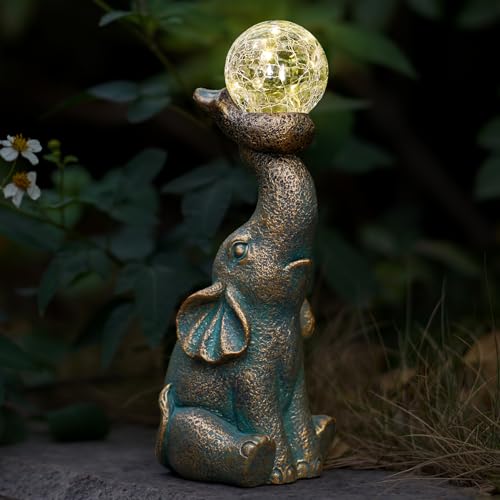 Mininova MOS001A Solar Elephant Garden Decor Statues & Sculptures For Outside, Outdoor Figurine Lights cover