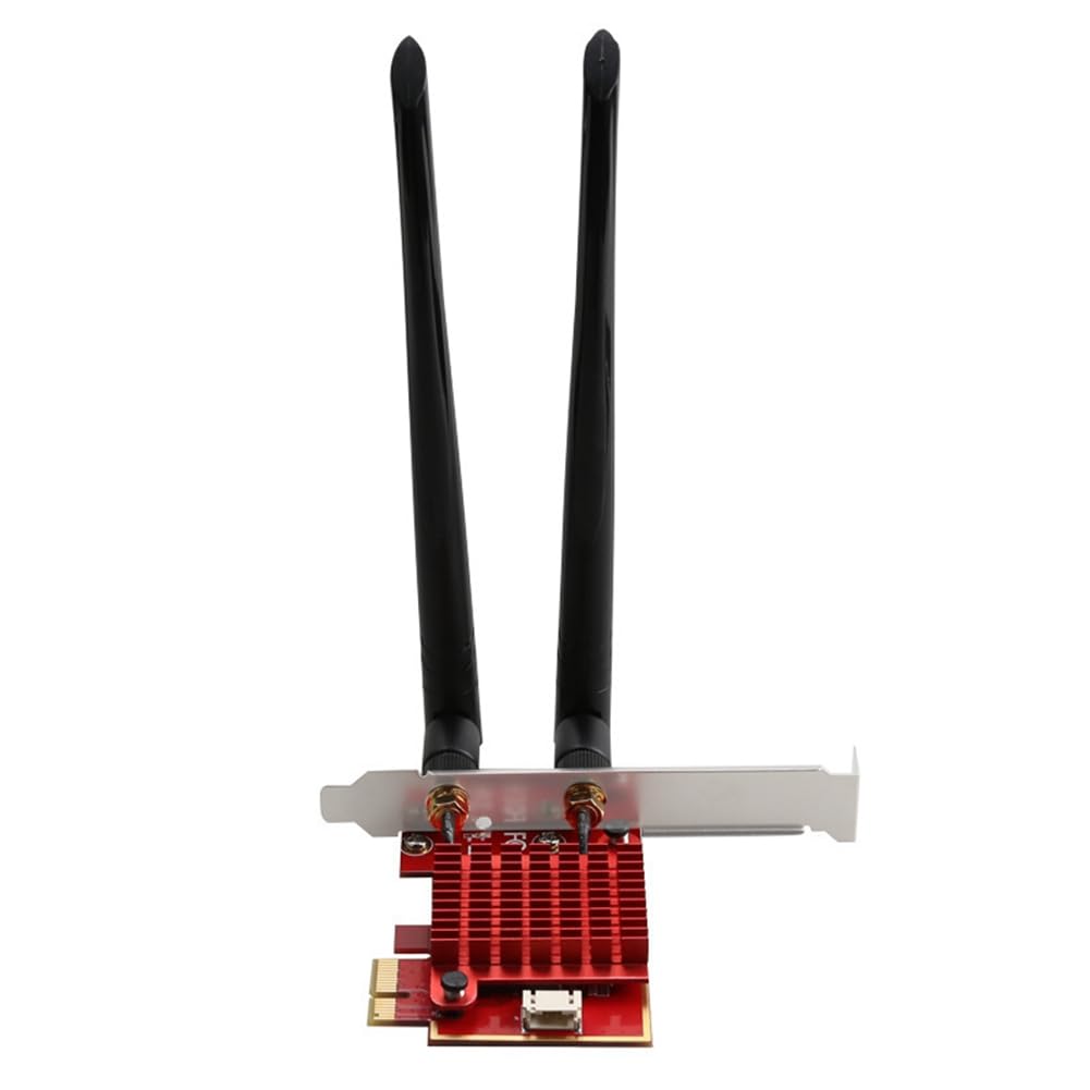 Carte Réseau sans WiFi 6 AX210 PCIe Adaptateur Réseau sans Carte Réseau sans Tri Band 2,4G/5,0G/5,8GHz 5374Mbps pour Win10