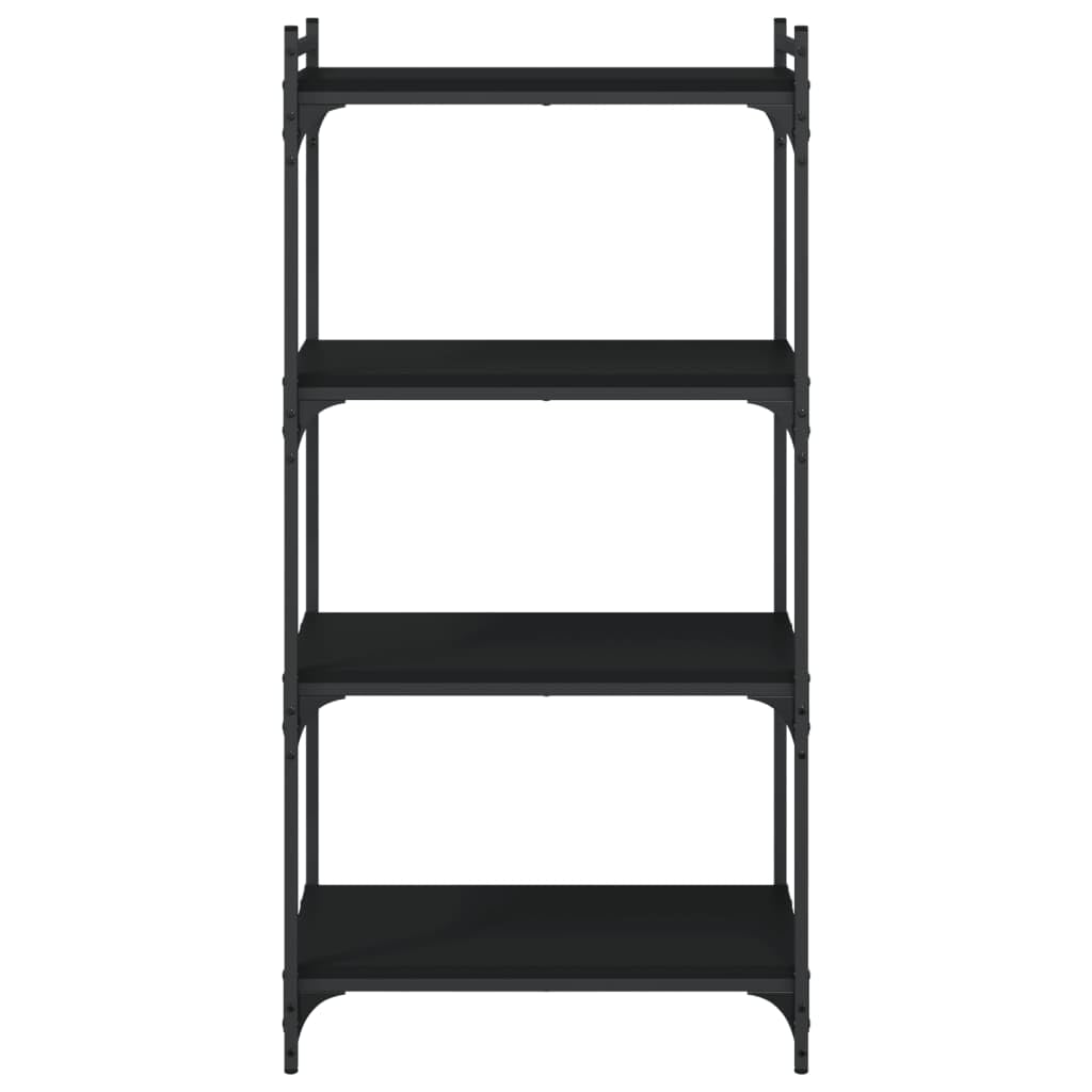 vidaXL Libreria a 4 Ripiani Nera 60x30x120 cm in Legno Multistrato