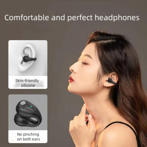 Image of neQra Clipy LY6 Earbuds TWS Earphone Bluetooth 5.3 with Mi, Sports, Gaming, Music, 12 Hrs Battery, Clip Fit, Ear Comfort, Battery Level Display on Case, One Touch Control. Sweat Resistant.-Frost White