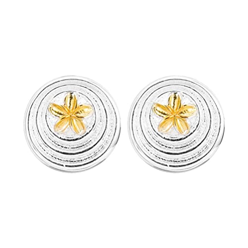 Boucles d'oreilles fleur de pêcher dorée en argent S925 au style ethnique chic chic