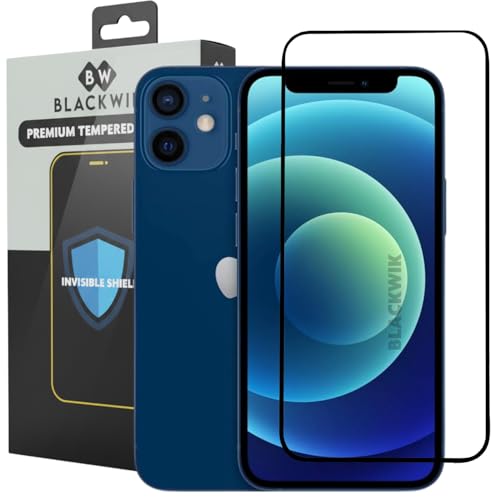 Image of Blackwik Tempered Glass Screen Protector for iPhone 12 Mini with Edge-To-Edge Protector Coverage | Easy Installation Kit (Black)