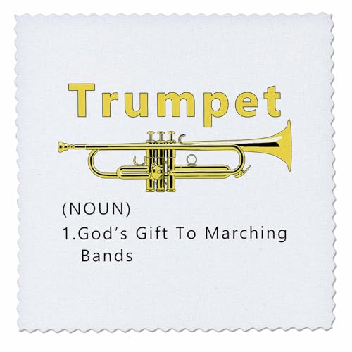 6x6 inch Quilt Square - Trumpet Noun Gods Gift to Marching Bands a Funny Trumpet Gift. Creative Studios – Music
