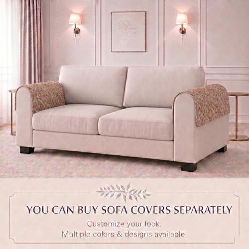 Image of STITCHNEST 'Frostvine Collection' Sofa Armrest Cover | Cotton Quilted Fabric, Washable & Durable for Modern Living (18 x 22 Inches)