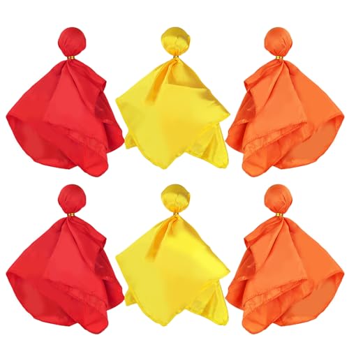 6Pcs Football Penalty Flags, Soccer Tossing Flags Referee Props Sports Fan Tossing Flags, Challenge Flag Football Games Accessory for Football/Lacrosse(Red+Yellow+Orange)