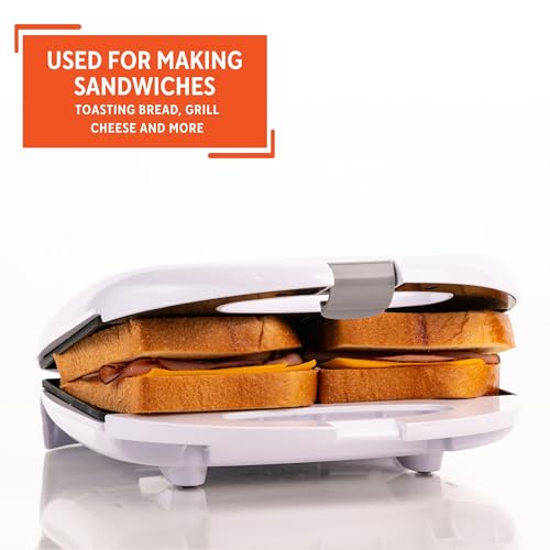 Image of IMUSA 2 Slot Electric Sandwich Maker for Breakfast Nonstick, White