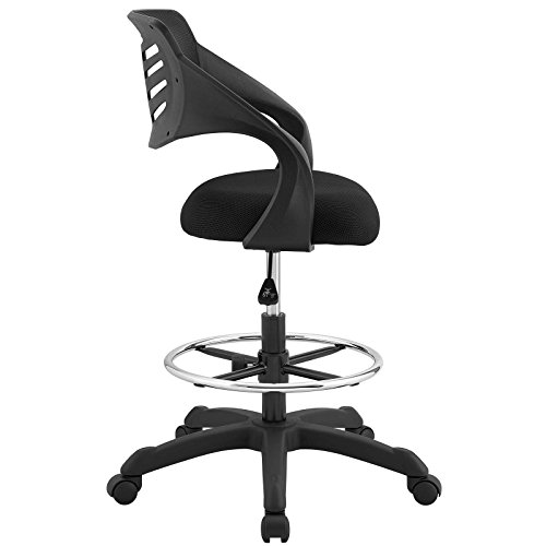 Image of Modway Thrive Drafting Chair - Tall Office Chair for Adjustable Standing Desks in Black