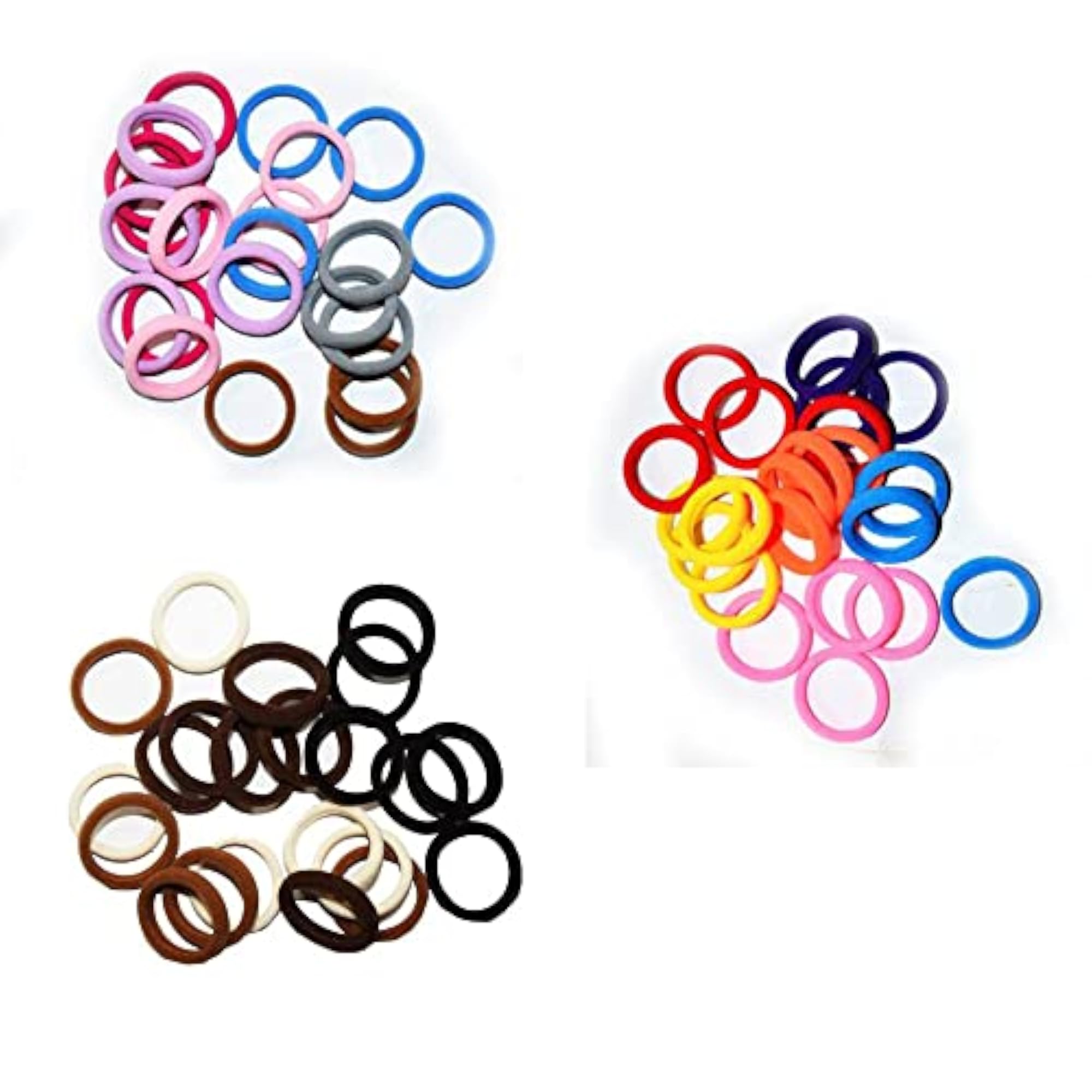 Mini Hairbands Light Multi Colors, Pack of 60 Pieces