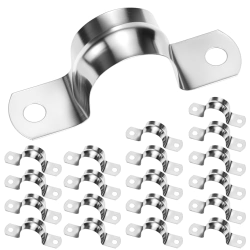 QWORK® 20 Pizeas 25mm Abrazadera Metalicas para Tubos - Acero Inoxidable 304 - M25
