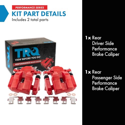 Image of TRQ Performance Rear Driver and Passenger Side Brake Caliper Set Hardware Compatible with 06-11 Toyota RAV4