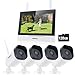 ANNKE Funk Überwachungskamera Aussen Set mit Monitor,4X 3MP WiFi Kamera mit 7" Zoll Wireless NVR Bildschirm,5MP 4CH NVR Überwachungskamera System,2-Wege-Audio, Nachtsicht in Farbe,128 GB SD-Karte