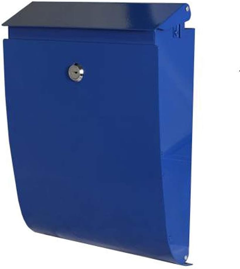 Mini Trash can Mail Outdoor Waterproof Wall-Mounted Lockable Mailbox PO Box - Blue Large Capacity Personal Garbage Storage bin