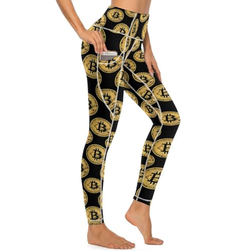 Bitcoin Pattern Women's Yoga Pants Patterned Novelty High Waist Leggings Casual Workout Pant - Image 5