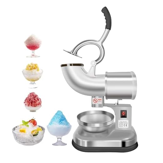 Carivia Electric Ice Crusher,Stainless Steel Dual Blades Ice Crusher Shaver,300W Snow Cone Maker Machine with Ice Plate,440lbs/hr for Home and Commercial Use