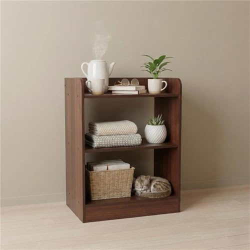 Image of WonderStand | SOMNIA 3 Shelves Bedside Table (Mahagony) | Bed Side Table for Bedroom | End Table /Coffee Table /Home Decor Table /End Table for Living Room