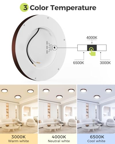 image for hepside 2Pack Dimmable Flush Mount Ceiling Light Fixture Oil Rubbed Br