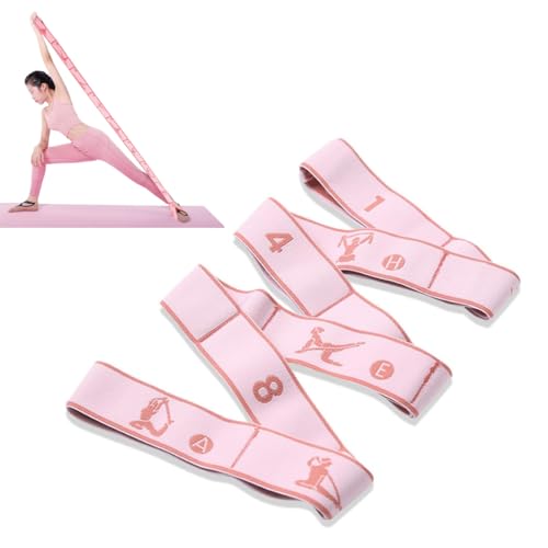 KEQAR Banda de Estiramiento de Yoga con 8 Bucles, Cinta Elástica de Alta Resistencia, Correa para...