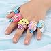 STOBOK 24pcs Kids Mermaid Rings Little Girls Rings Toy Decorative Jewelry Toy for Kids Mermaid Birthday Baby Shower Party Favors (Random Color)