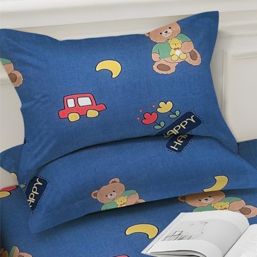 Image of Weave & Decor Cartoon Bedsheet for King Size Bed 78x78x8 Inches, Super King Size, with 2 Pillow Covers 20x30 Inches.