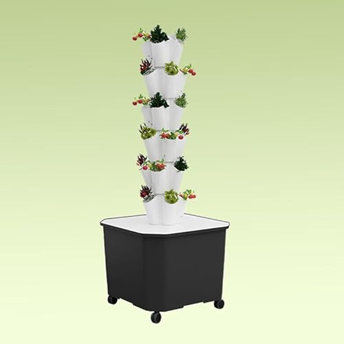 Vertical Hydroponic Garden Tower - 10 Layers Aeroponic System for Indoor Herbs, Fruits & Vegetables - Compact Hydroponics Growing Kit for Home Gardening