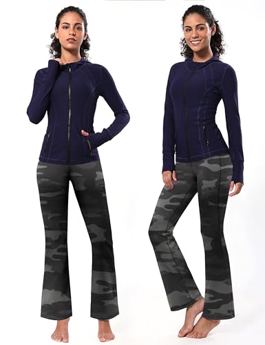 Image of BUBBLELIME Women Out Pockets High Waist Bootlegs Tummy Control Yoga Flared