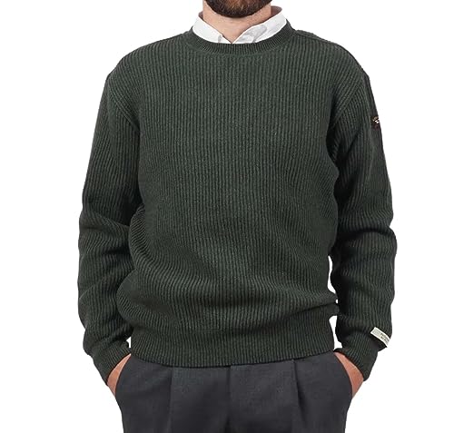 PAUL & SHARK 13311314-136 Insignia de Jersey de Hombre de Re-Wool Costa Inglés Sage Green Regular Fit, Verde, M