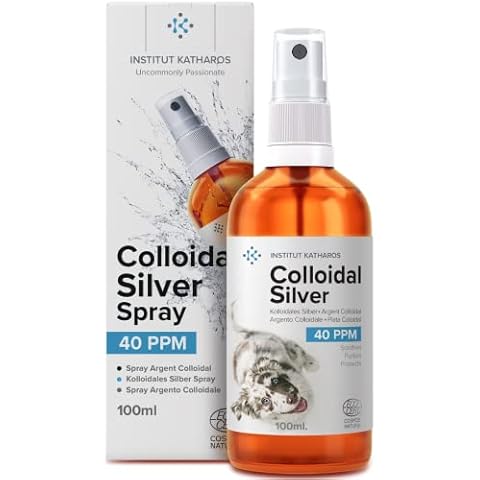 INSTITUT KATHAROS Kolloidales Silberspray von höchster Qualität für Haustiere, Silberspray für Tiere (Hund, Katz, Pferd) Vielseitiges gesundheitsprodukte ● Wundspray und Mittel Gegen Juckreiz (milben) Cover