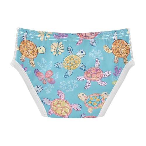 Wusikd Turtles Flowers Boys' Underwear Cotton Colorful Sea Boys Briefs Soft Toddler Underwear 2T2