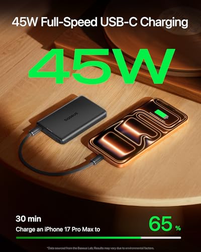 Baseus Qi2.2 25W Slim 10,000mAh Cargador Portátil Magnético miniatura 4