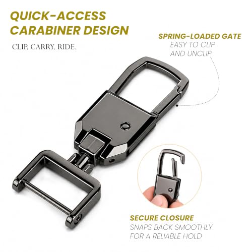 Image of Storite Heavy Duty Metal Carabiner Keychain with Swivel Key Ring, Premium Key Holder for Car, Home & Office Keys
