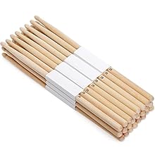 Standard Size: 1.6cm / 0.6 inches Length: 41.2cm / 16.2 inches. You will receive 12 pairs wooden drumsticks total. These 2B maple drum sticks fit for all drums, enough to meet your different needs. Can be used by adults, orchestra players. The drumst...