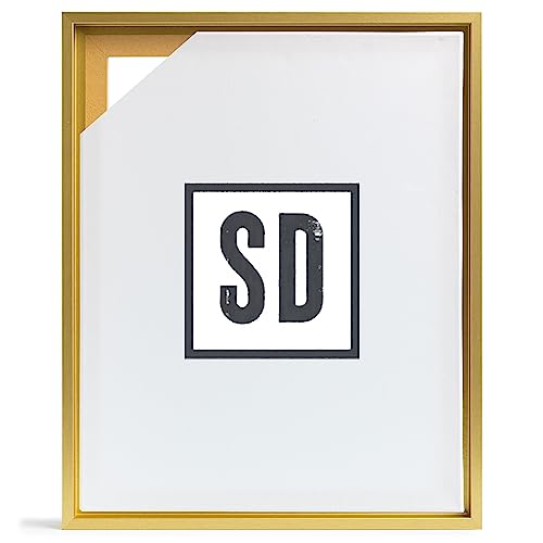 Stallmann Design Schattenfugenrahmen für Keilrahmen | 70x100 cm | Gold | MDF Rahmen für Leinwände mit Tiefeneffekt | mit Montagezubehör | Rahmen ohne Glas und Rückwand